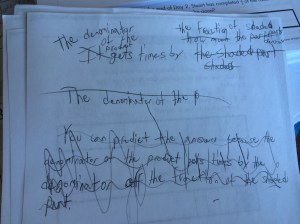 Absolutely LOVE all of this scratching out, changing her reasoning!